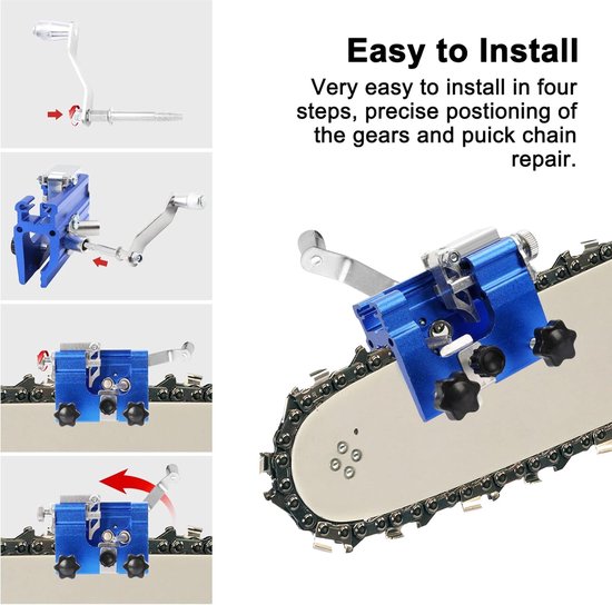 Kettingslijper - Met 3 slijpkoppen - Kettingzaag slijper - Handzwengel Kettingslijper - Tanden Slijper - voor kettingzagen en elektrische zagen - 6x7x2,8cm - blauw van Merkloos	 — afbeelding 5
