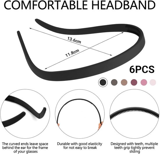 6-delige brillenhoofdband, vierkante hoofdband Geschikt voor dameszonnebrillen, comfortabele hoofdband, antislip hoofdband (stijl 2) — afbeelding 2