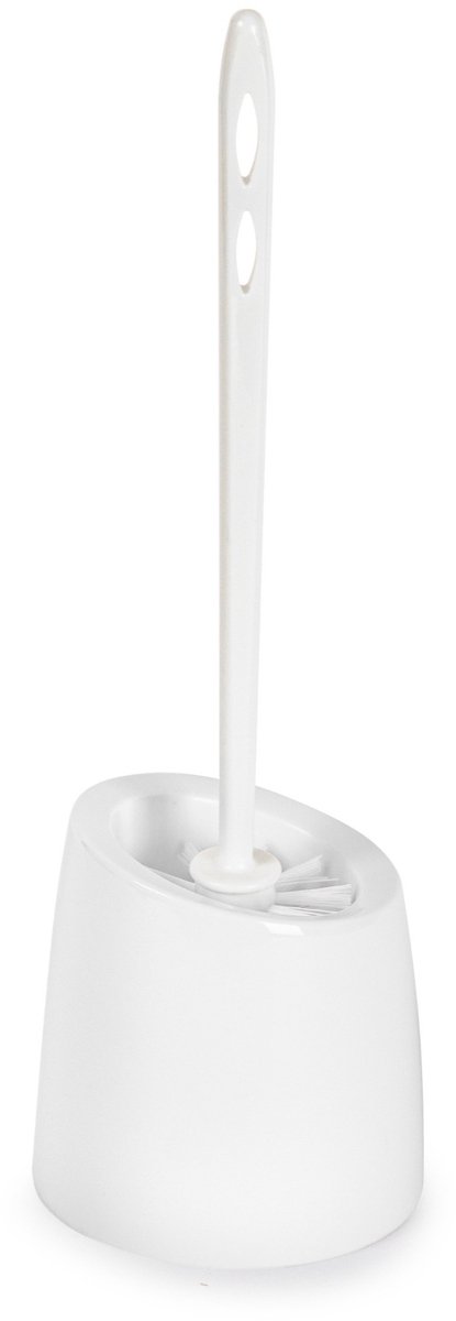 Toyma Wc Borstel - met houder - wit - kunststof - toiletborstel - 37 cm