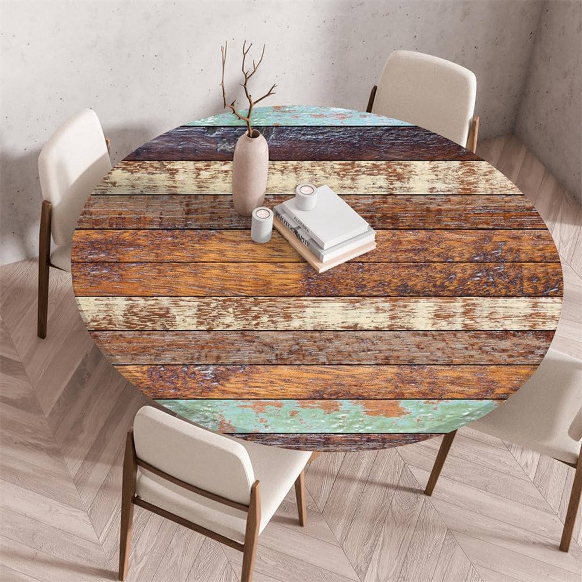Rond Tafelkleed - Tafelbeschermer - Eetkamer Decoratie - Elastische Rand - 70 cm - Grijs