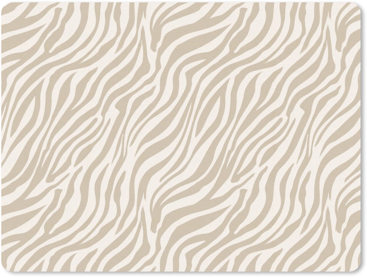 Muismat 12x10 cm - Mousepad Zebra - Patroon - Beige - Muismatten