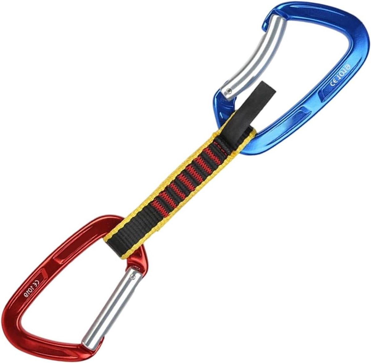 Snelle Trekker Karabiners - Klimaccessoires Quickdraws - Outdoor Avontuur - Hoge Axiale Capaciteit - 25KN Sterkte - Grijs