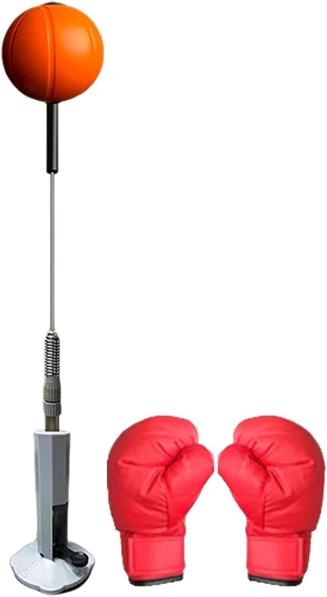 Boksbal tas - Snelheidsbal - Reflex training - In hoogte verstelbaar - 130-190 cm - Zwart