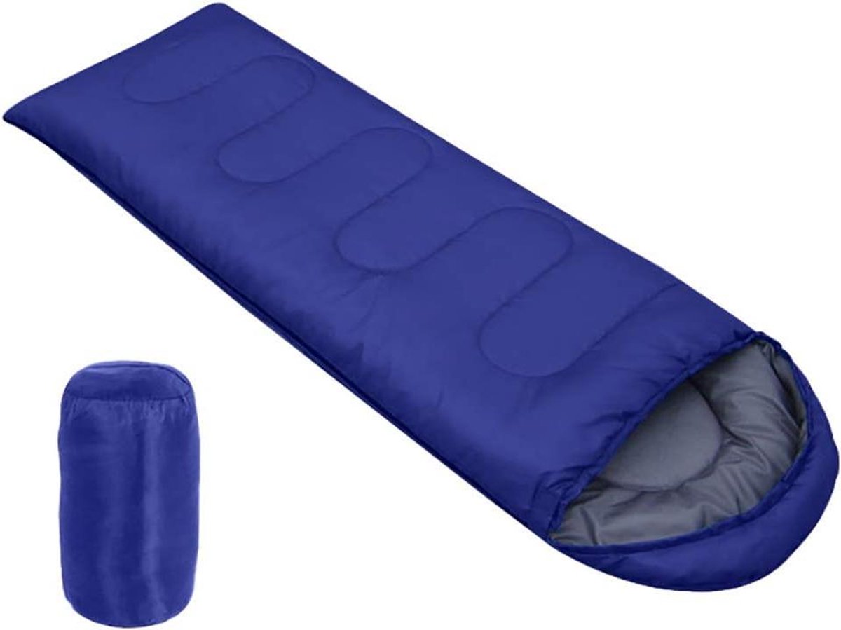 Draagbare Slaapzak - Envelop Slaapzak - Kamperen Buiten - Extra Groot Warm - 180+30x75cm - Donkerblauw