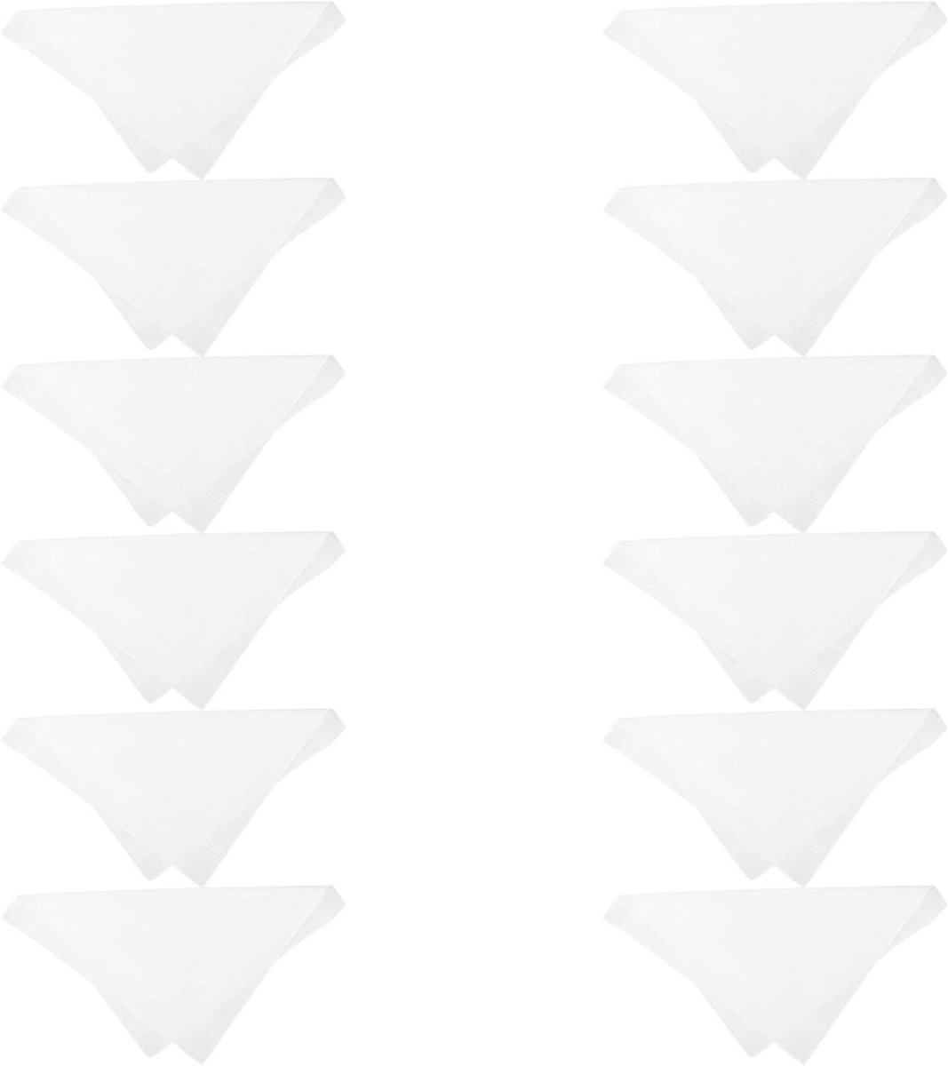 Katoenen Zakdoeken - Stoffen Zakdoeken - Dagelijks Gebruik - Klassiek Gestreept Design - 12 Stuks - Wit