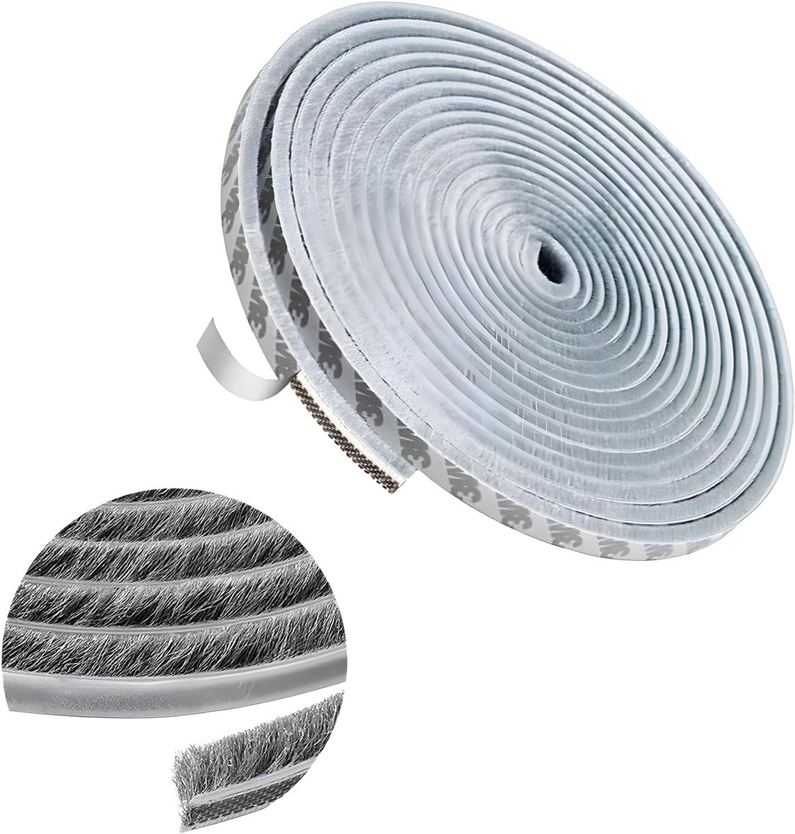 Draught Strip voor Deuren en Ramen, 5m x 9mm, Grijs, Polypropyleen, Weerbestendig en Geluidsisolerend