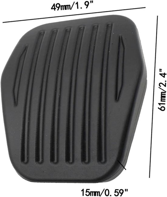 Pedaalhoezen Auto - Rubberen Pads - Verbeterde Grip - Eenvoudige Installatie - 2 Stuks - Zwart — afbeelding 4