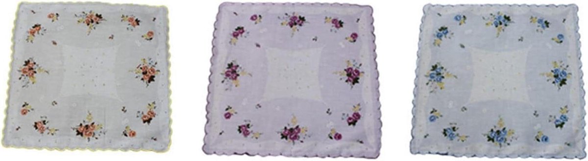 Katoenen zakdoeken - Bloemenprint zakdoekjes - Dagelijks gebruik - Zachte katoenmix - 30x30cm - Meerdere kleuren