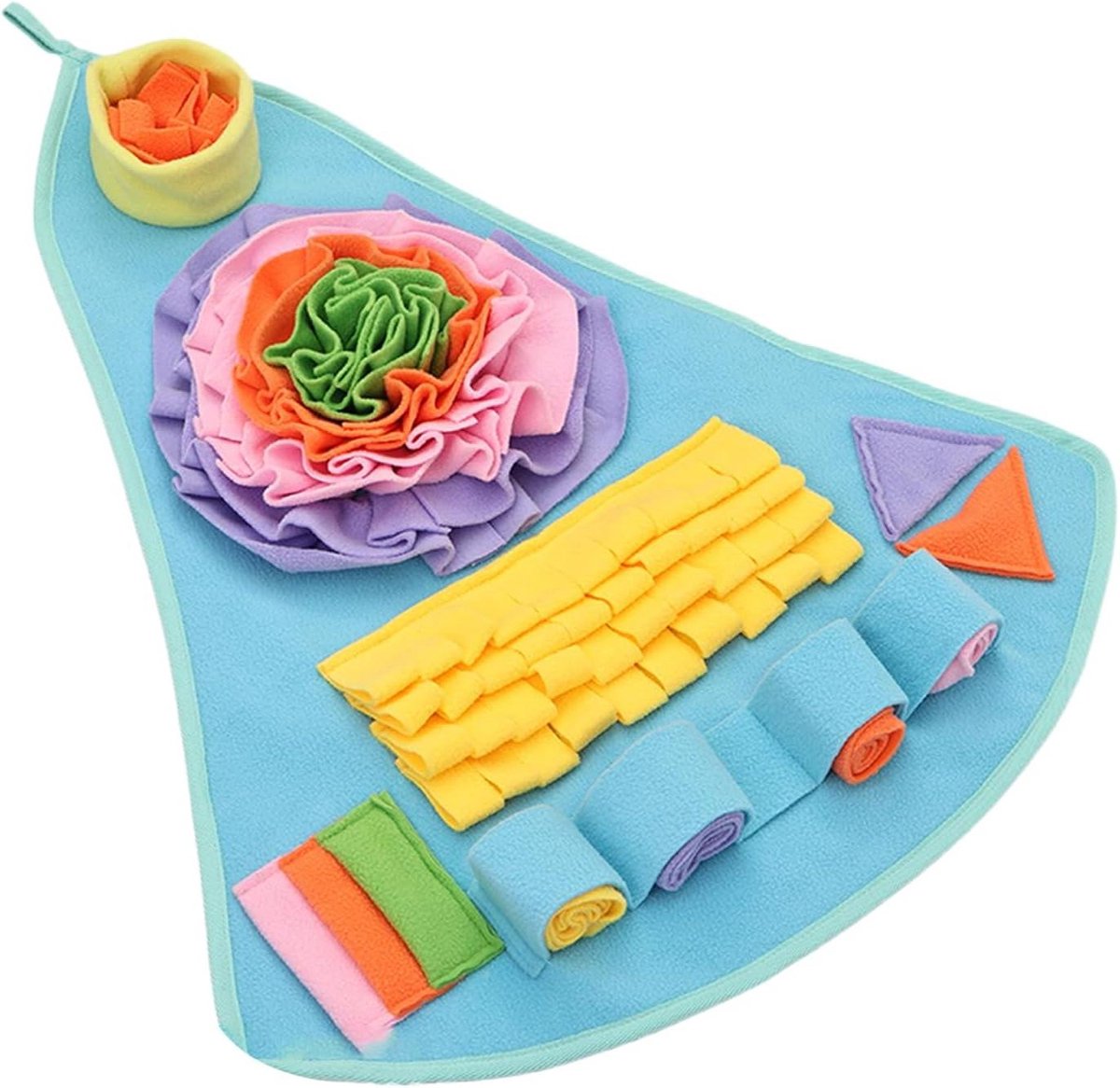 Snuffelmat Hond - Voedselpuzzel - Mentale Stimulatie - Langzaam Voeren - 66 x 54 cm - Meerkleurig