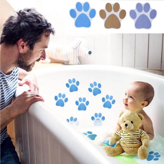 Badstickers Antislip - Veiligheid Stickers - Veilige Douche - Milieuvriendelijk PEVA - 8 en 11 cm - Blauw Paars Bruin — afbeelding 2