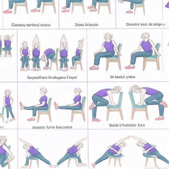 Stoel Yoga Poster - Oefenplan Wandkaart - Fitness Rekoefeningen - Meer dan 30 Poses - 40 x 60 cm - Lila — afbeelding 2