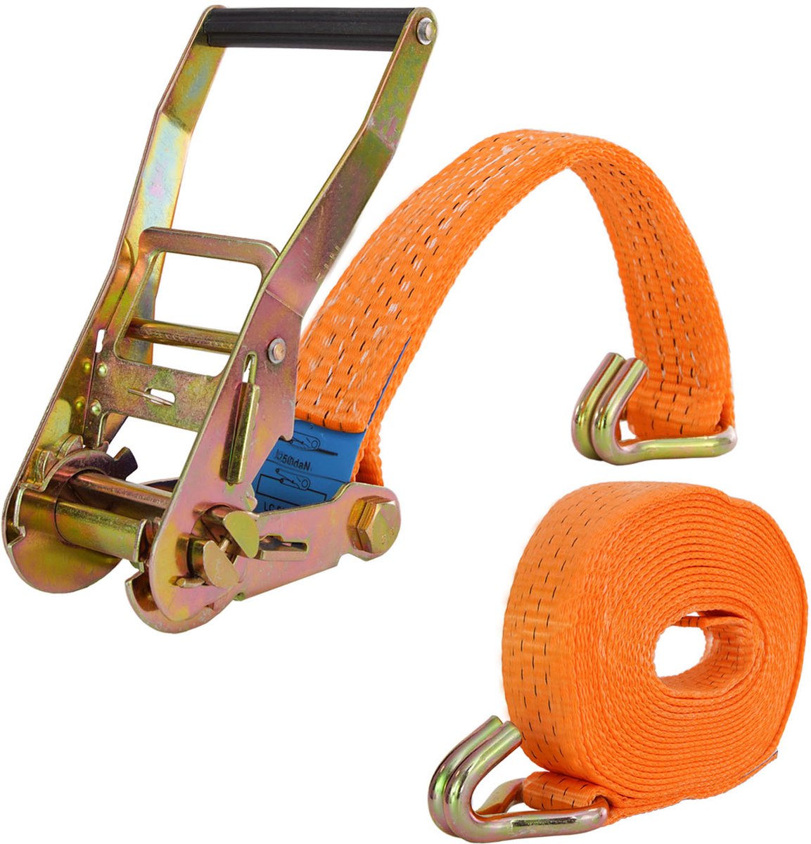 Spanband met ratel Spanband 6m 3000kg 3tot 2-delig TÜV / GS oranje