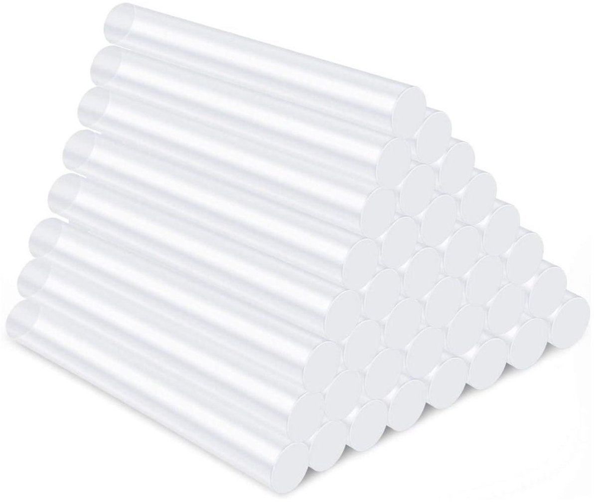 60 transparante, sneldrogende smeltlijmsticks (7 x 100 mm) Geschikt voor gebruik met smeltlijmpistolen; ideaal Geschikt voor doe-het-zelfprojecten, reparaties en het verlijmen van hout, kunststoffen en keramiek.