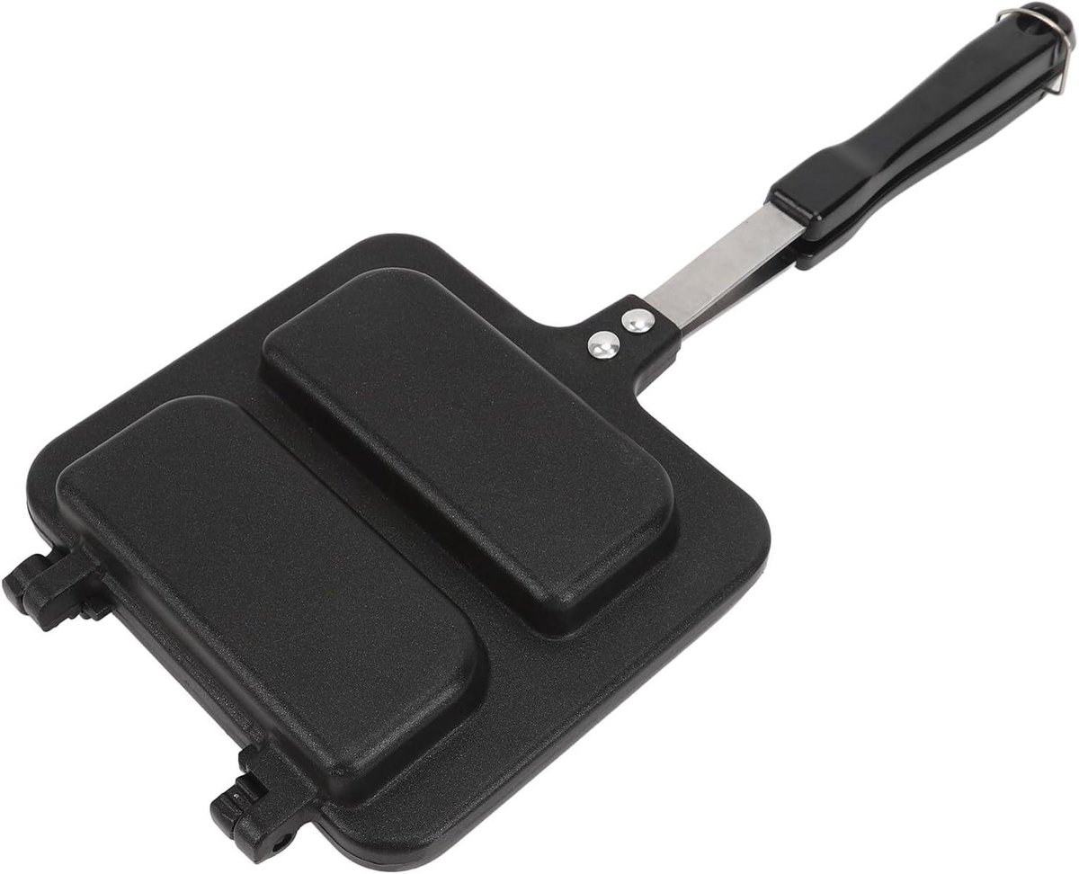 Sandwich Maker - Panini Pan - Ontbijt Maken - Niet-klevende Coating - 35 x 14 cm - Zwart