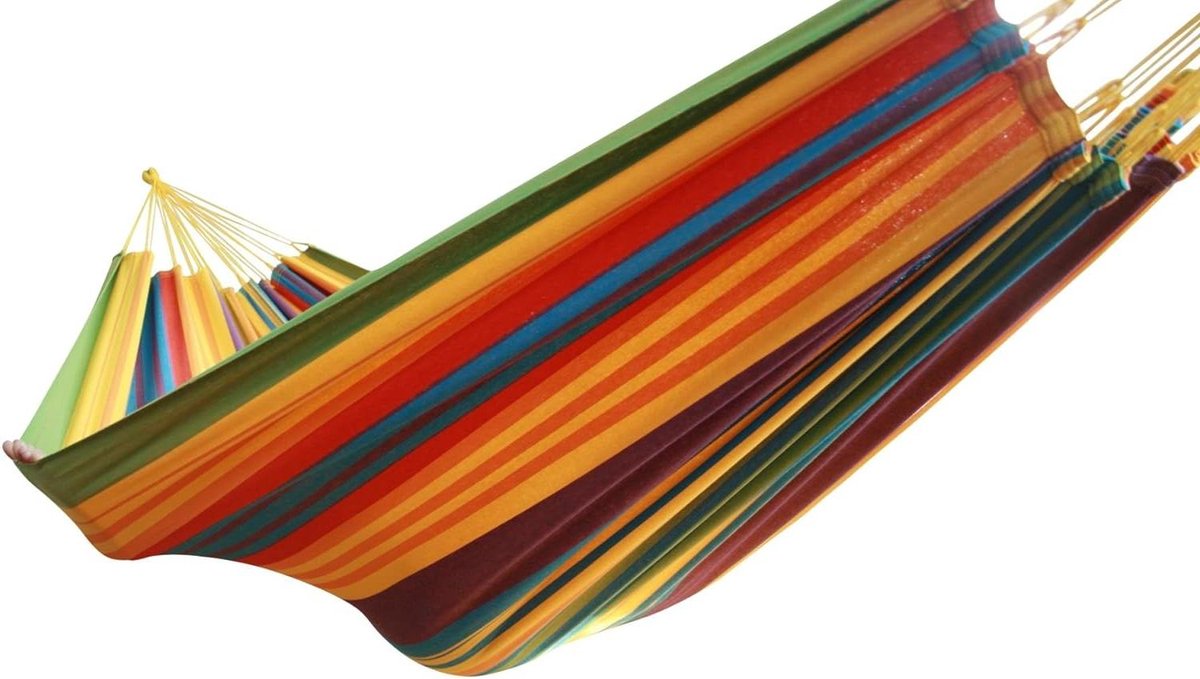 Hangmat - Dubbele hangmat - Ontspannen buiten - Originele Braziliaanse - 360 x 160 cm - Meerkleurig