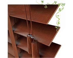 Houten jaloezieën - Horizontale raambekleding - Ruimte decoreren - Natuurlijk massief hout - 40-150 cm breed - Houtkleur