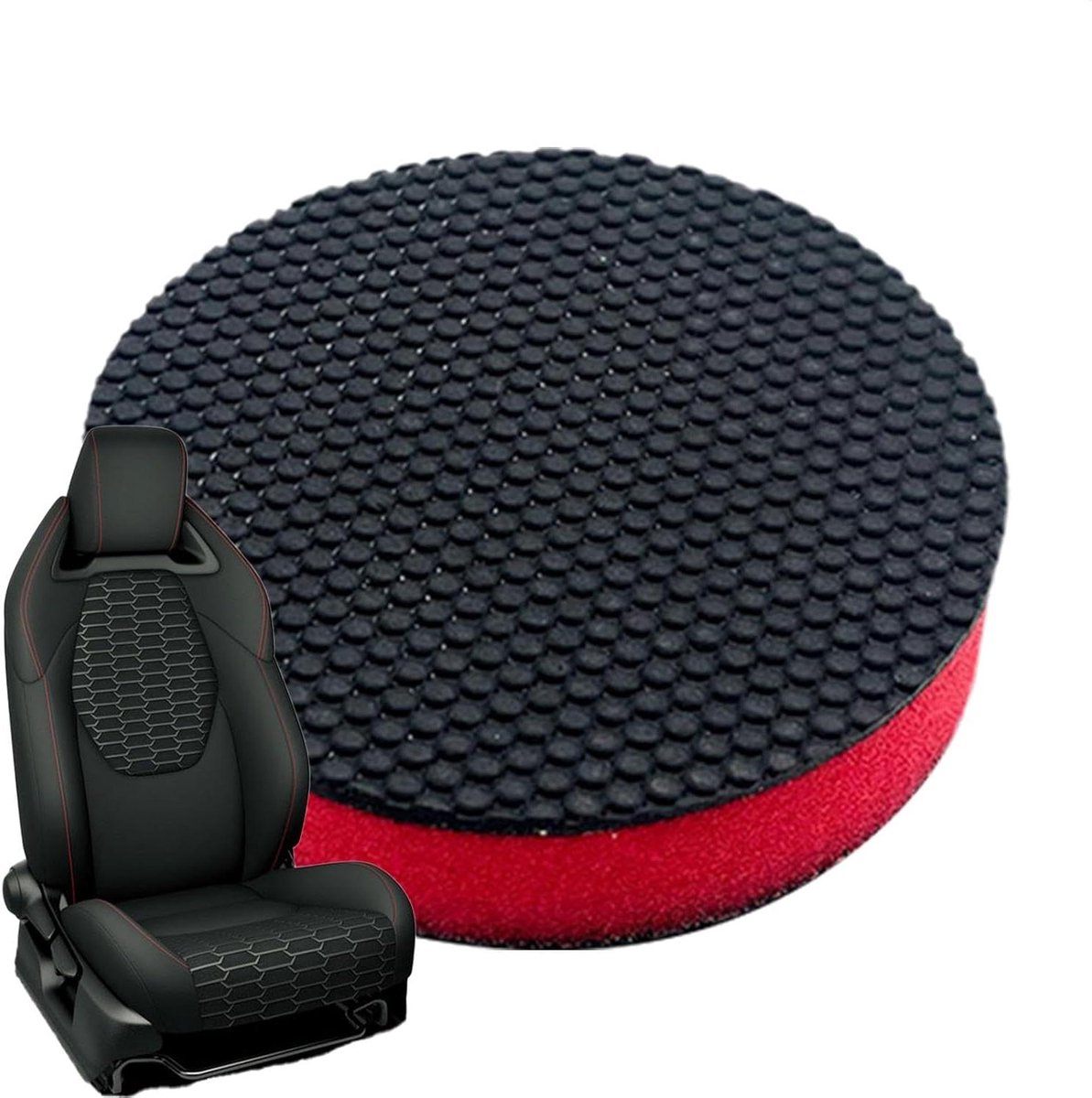 Autowasspons Set - Reinigingspads - Auto Poetsen - Ergonomische Grip - 3 Inch - Rood Oranje