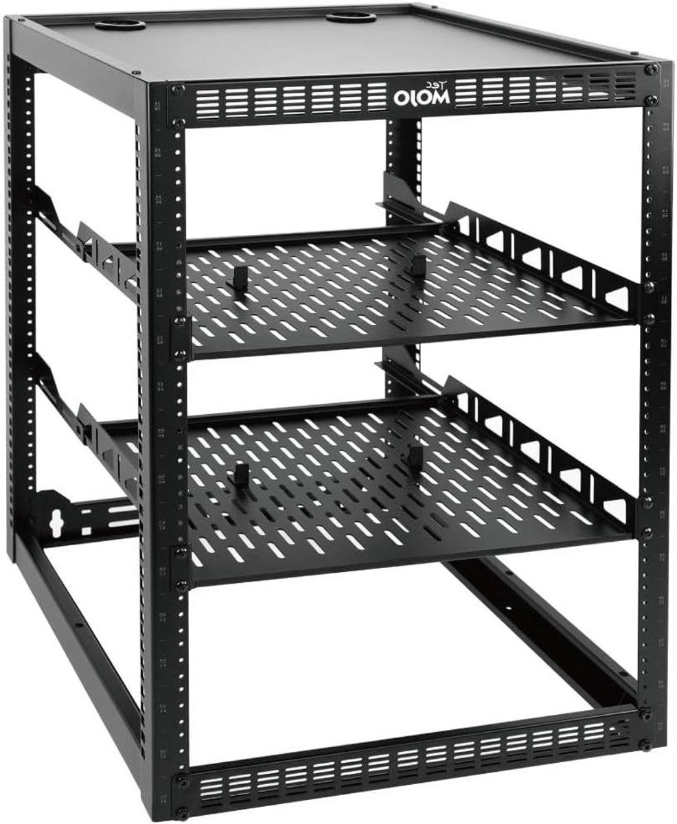 Open Server Rack - Netwerkkast Serverkast - IT Netwerk Organiseren - Wandmontage Mogelijk - 16U - Zwart