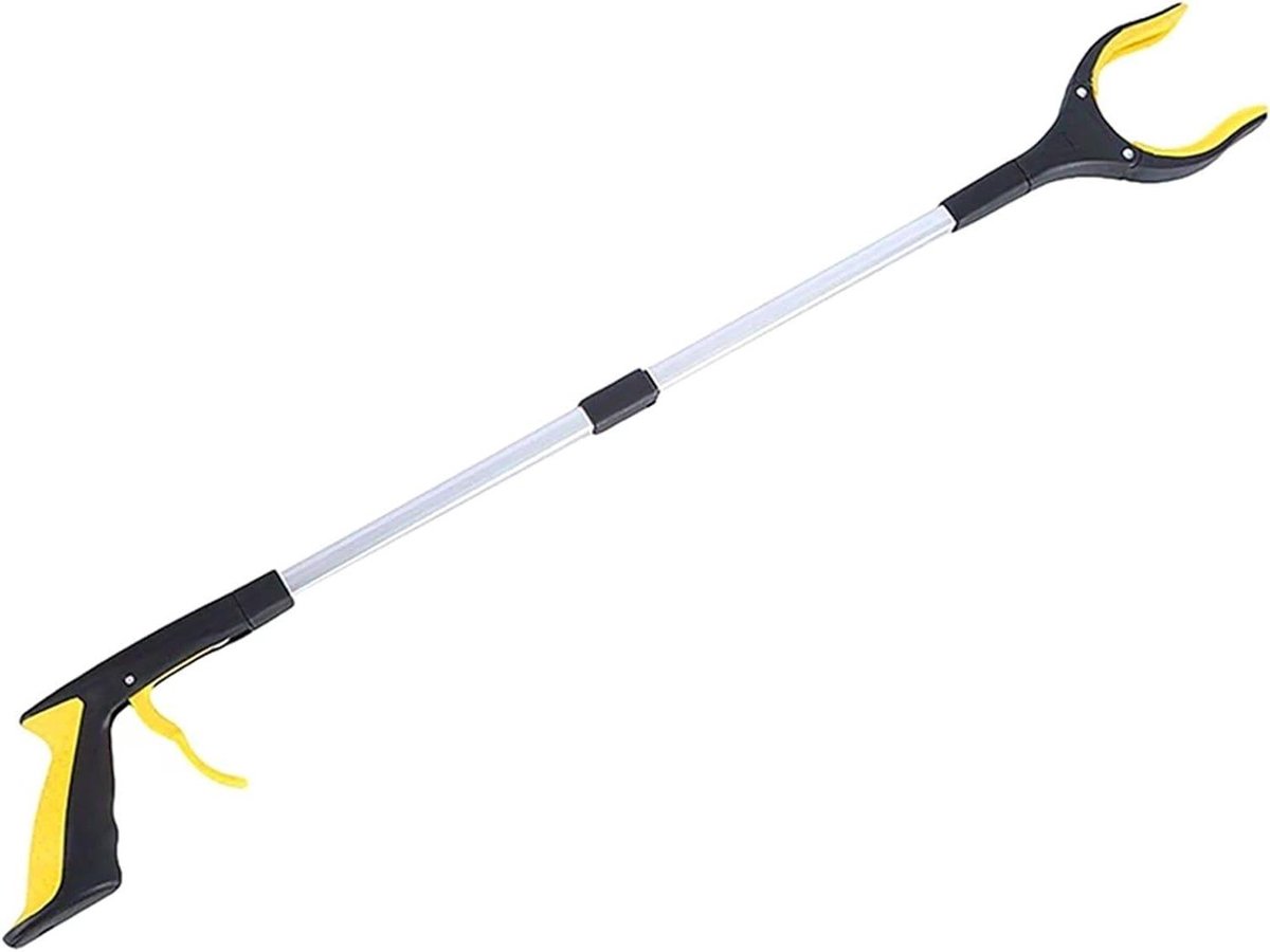 Vuilnisraper Grijper - Opvouwbare Grijper - Afval Oprapen - Groot Bereik - 81 cm - Geel