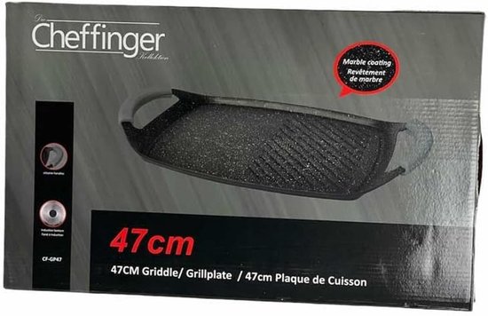 Cheffinger Pan set "grill pan grill plate BBQ induction cast aluminum coated CF-GP47« — afbeelding 2