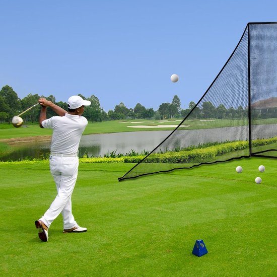Golf oefennet - Sport trainingsnet - Swing oefenen - Eenvoudig te monteren - 213 x 213 cm - Zwart van GOLF — afbeelding 2