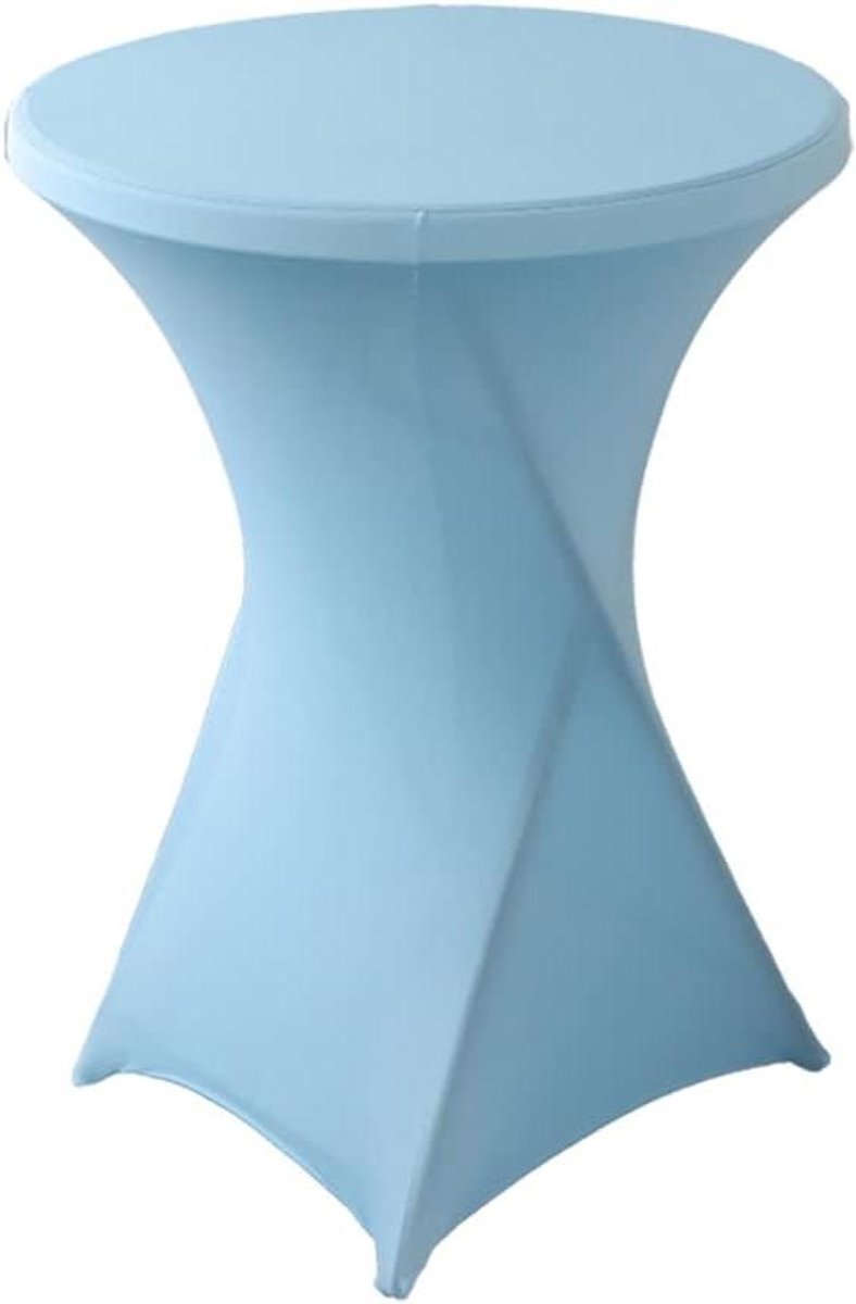 Statafelhoezen Set - Elastaan Hoezen - Feestelijke Decoratie - Versterkte Voet - Ø 80-85 cm - Lichtblauw