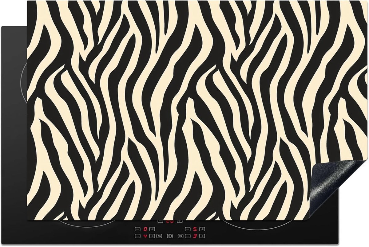 Inductie Beschermer - Kookplaat Mat - Extra Werkruimte - Unieke Fotoprint - 80x52 cm - Zebraprint