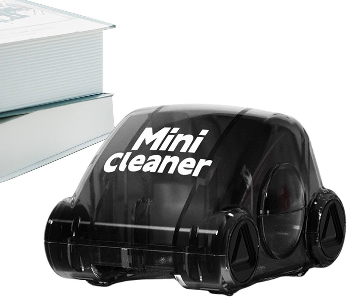 Mini bureaureiniger - Tafelstofwisser - Bureau opruimen - Schuifopeningsprincipe - Compact formaat - Zwart