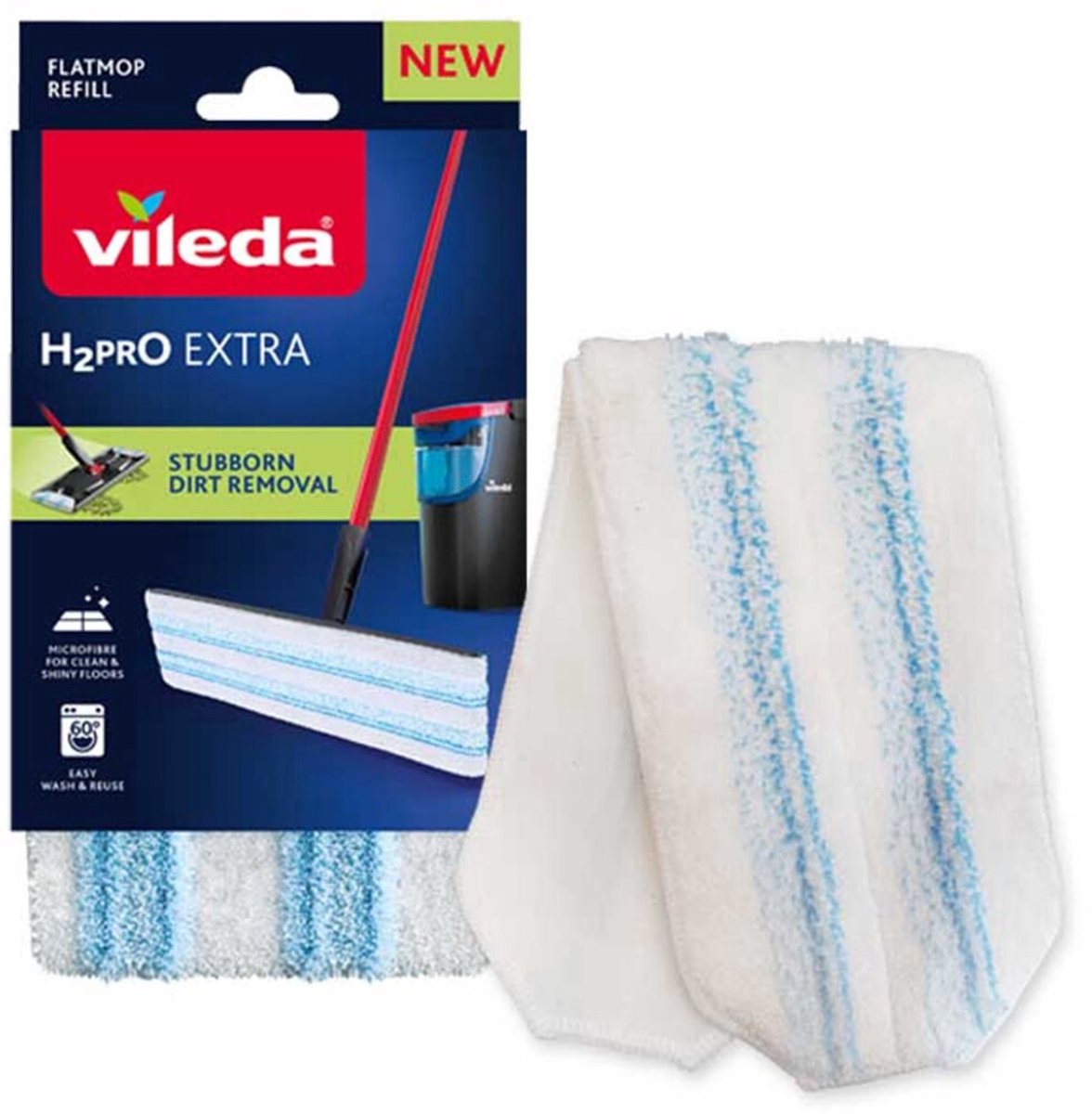 Vileda H2Pro Dweil Navulling H2Pro Flatmop - 6 x 1 Stuk - Voordeelverpakking