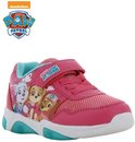 Roze sneaker met klittenband, Paw Patrol & 'Girl Power' print en lichtjes.