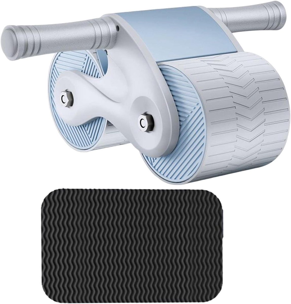Buikspierwiel - Ab roller - Core training - Automatische rebound - 37 cm breed - Blauw