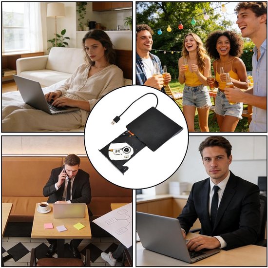 Externe Schijf - Lezer Brander - Gegevens Beheren - Plug and Play - 16.6 cm breed - Zwart — afbeelding 4