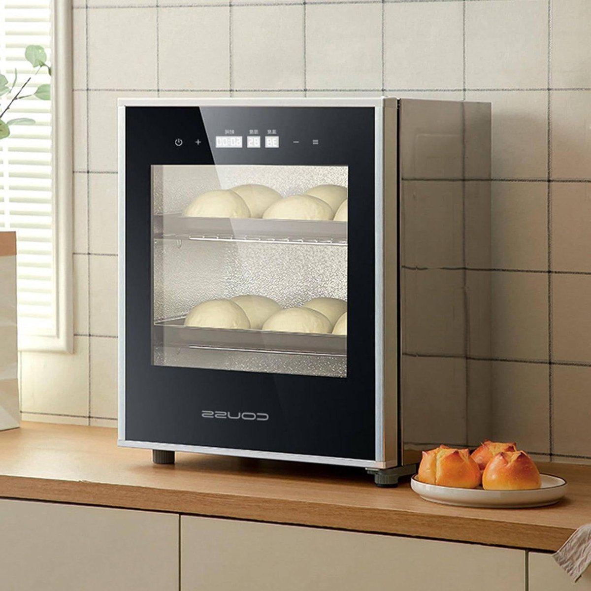 Elektrische Rijskast Brood Fermentatie Deeg Laten Rijzen Temperatuur Vochtigheid 40 Liter Inhoud Zilver