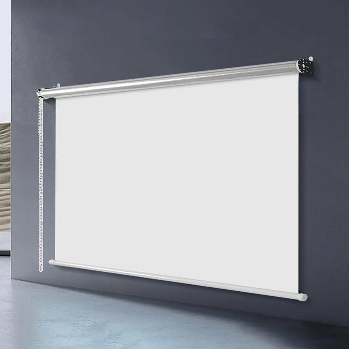 Projectiescherm - Draagbaar Scherm - Thuisbioscoop Maken - Kreukvrij Intrekbaar - 60 72 Inch - Wit