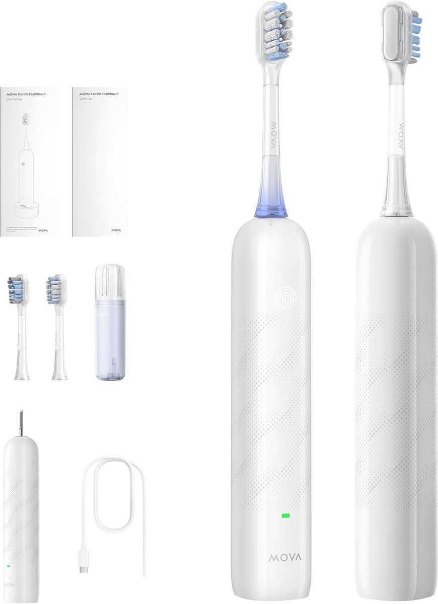 Elektrische Tandenborstel - Oplaadbare Poetser - Mondhygiëne Verbeteren - Intuïtieve Drukdetectie - 22 cm - Wit