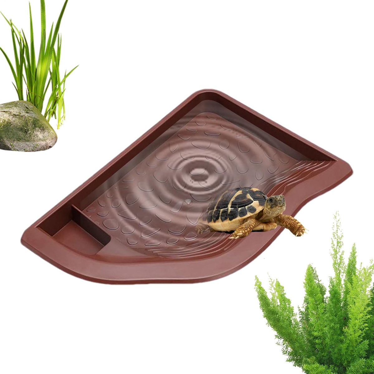 Reptielen Waterbak - Terrarium Voerbak - Reptielen Verzorgen - Anti-kantel Ontwerp - 242x165x28cm - Roodbruin