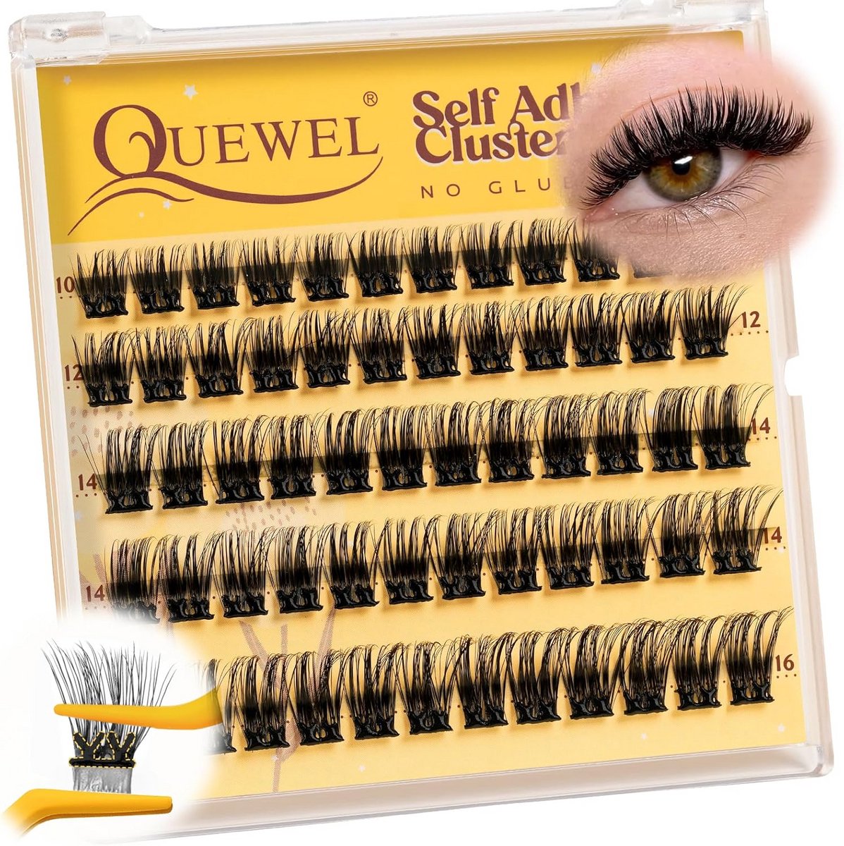 Individuele Wimperverlenging Set - Natuurlijke Look Losse Wimperextensions Zonder Lijm - Herbruikbaar