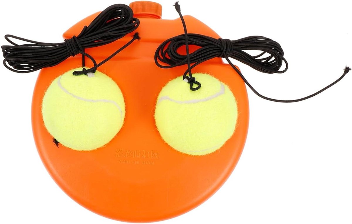 Tennis Trainer Set - Zelf Oefenen - Tennistraining Thuis - Met Elastische Koord - 19 cm Basis - As Shown