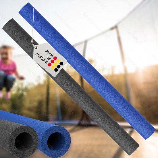 Trampoline Schuim - Stangbeschermers Set - Veilig Springen - Hoge Kwaliteit Schuim - 8 Stuks 100 cm - Antraciet Blauw