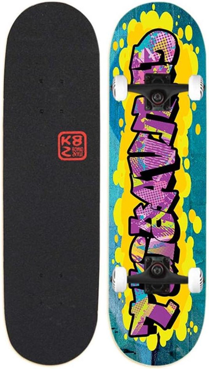 Compleet Skateboard Pro Board Trucs Leren Dubbel Kick Design 31 x 8 inch