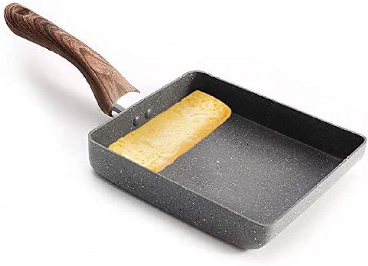 Koekenpan - Eierpan - Ontbijt Maken - Anti-aanbaklaag - 18x15 cm - Grijs