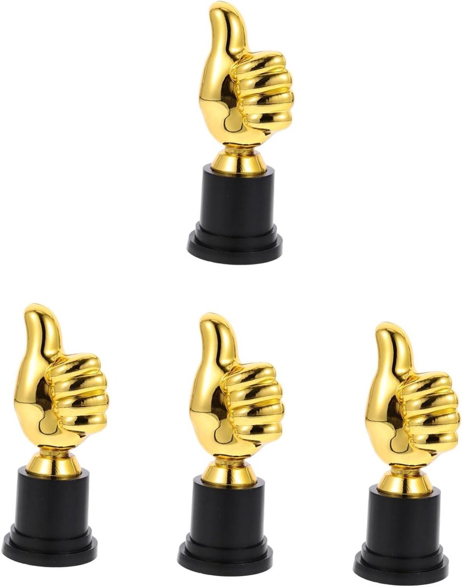Kinder Trofeeën - Prijs Bekers - Wedstrijd Beloningen - Plastic Gouden Afwerking - 13x5x5CM - Goud