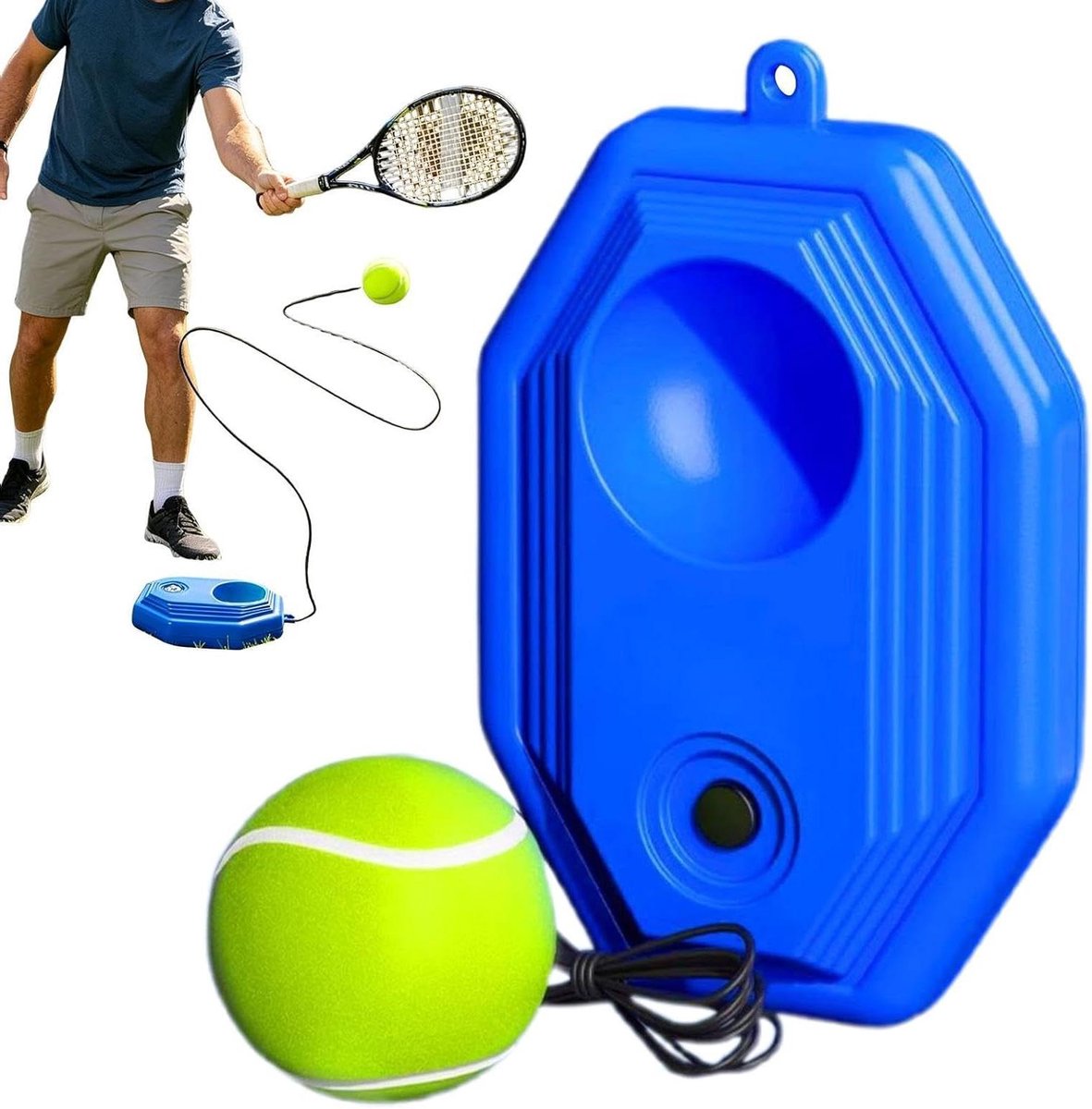 Tennis Rebound Trainer - Swing Oefenapparatuur - Individueel Trainen - Automatische Balterugkeer - 20x21x5cm - Niet gespecificeerd