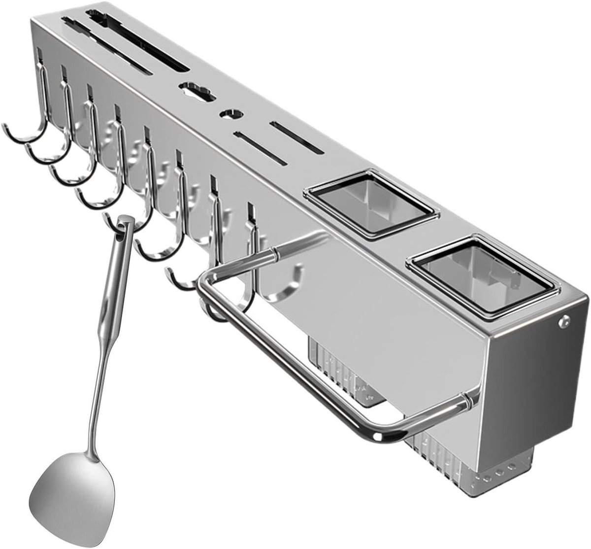 Keukenrek - Opberger Haken - Keuken Organiseren - Zonder Boren - 50 cm - Zilverkleurig