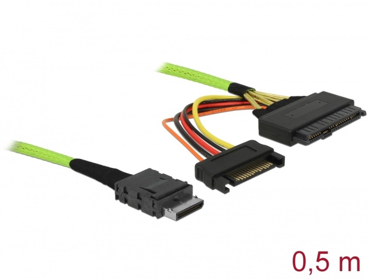 Kabel Oculink PCIE SFF-8611 tot U.2 SFF-8639 0,5 m