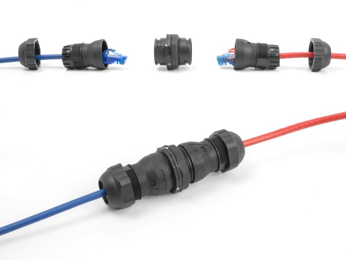 Delock Cable Connector RJ45 jack to RJ45 jack Cat.6A IP68 dust and waterproof