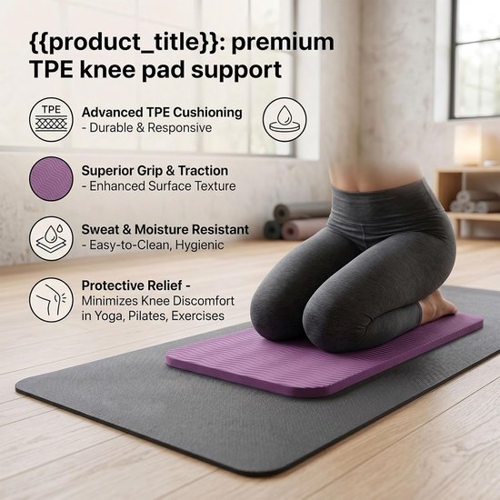 Pilates Kniekussen - Oefenmat - Vloeroefeningen - Antislip en dik - 1.5 cm dik - Paars — afbeelding 5