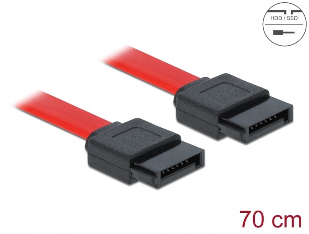 Delock - Kabel SATA 70cm rot ge-ge