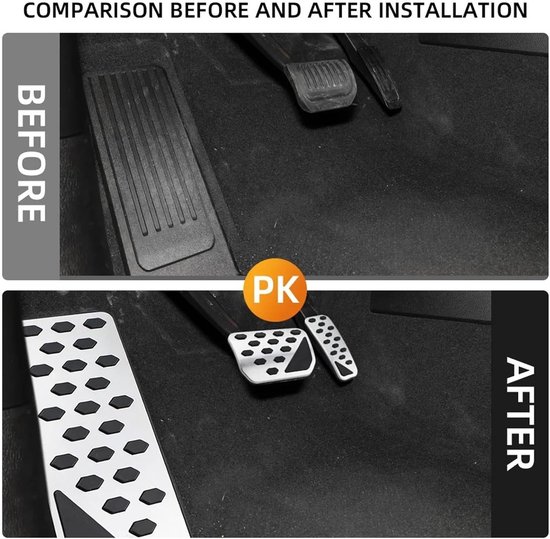 Pedaalhoezen Set - Auto Interieur - Verbeter Rijervaring - Antislip Rubber - AT met rust - Metaal — afbeelding 2