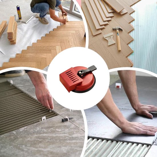 Vloer Zuignap Gereedschap - Kieren Fixeer - Vloer Installatie - Schadevrije Reparatie - 12 x 12 cm - Zwart — afbeelding 2